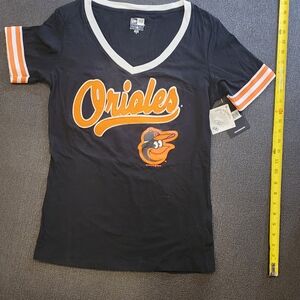 Baltimore Orioles Black and Orange V-Neck T-Shirt